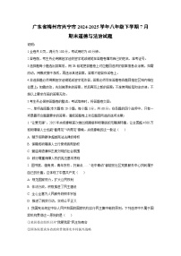 广东省梅州市兴宁市2024-2025学年八年级下学期7月期末道德与法治试题（学生版）
