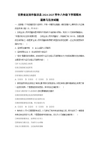 甘肃省定西市临洮县2024-2025学年八年级下学期期末道德与法治试卷（学生版）
