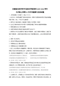 2025~2026学年安徽省安庆市怀宁县部分学校联考九年级（上）10月月考道德与法治试题（学生版）
