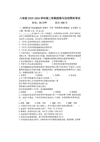 湖南省长沙市一中双语实验学校2023-2024学年八年级下学期期末道德与法治试卷