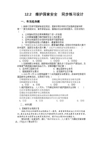 初中政治 (道德与法治)人教版（2024）八年级上册（2024）维护国家安全当堂检测题