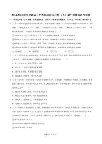 2024-2025学年安徽省合肥市包河区九年级（上）期中道德与法治试卷