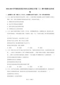 2024-2025学年湖北省武汉市洪山区多校九年级（上）期中道德与法治试卷
