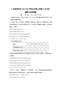 广东省茂名市2025-2026学年九年级上学期10月月考道德与法治试卷（学生版）