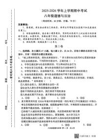 河南省漯河市召陵区2025-2026学年八年级上学期11月期中道德与法治试题