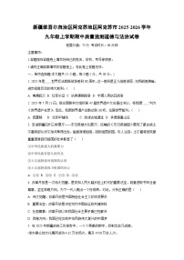 新疆维吾尔自治区阿克苏地区阿克苏市2025-2026学年九年级上学期期中质量监测道德与法治试卷（学生版）