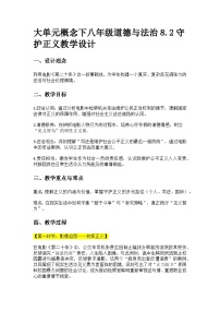 政治 (道德与法治)八年级上册（2024）守护正义教案