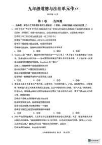 山东省临沂市沂水县2025-2026学年九年级上学期11月期中道德与法治试题