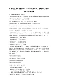 广东省湛江市某校2025-2026学年九年级上学期11月期中道德与法治试卷（学生版）