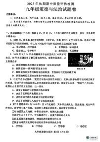 河南南阳市2025-2026学年九年级上学期期中质量评估检道德与法治试卷
