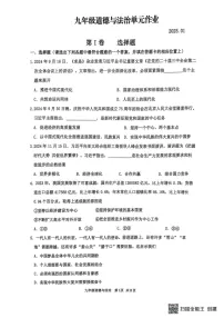 山东省临沂市沂水县2024-2025学年九年级上学期期末考试道德与法治试题