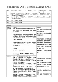 政治 (道德与法治)七年级上册（2024）树立正确的人生目标教案设计