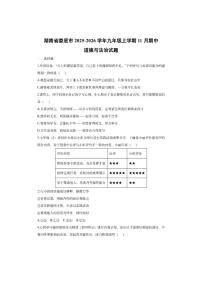 湖南省娄底市 2025-2026学年九年级上学期11月期中道德与法治试卷（学生版）