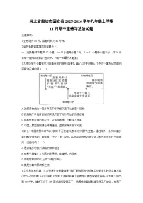 河北省廊坊市固安县2025-2026学年九年级上学期11月期中道德与法治试卷（学生版）