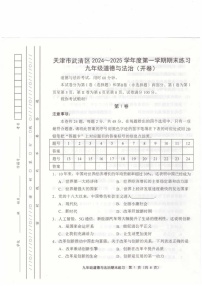 天津市武清区2024-2025学年九年级上学期1月期末道德与法治试题