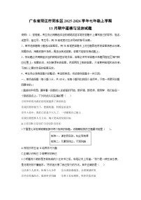 2025-2026学年广东省阳江市阳东区七年级上学期11月期中道德与法治试卷（学生版）