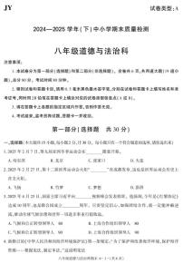 陕西省咸阳市泾阳县2024-2025学年八年级下学期期末考试道德与法治试卷
