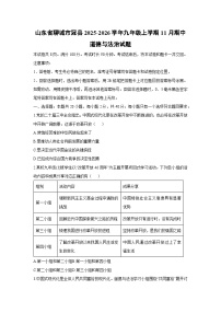 2025-2026学年山东省聊城市冠县九年级上学期11月期中道德与法治试卷（学生版）
