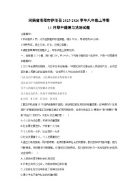 2025-2026学年河南省洛阳市伊川县八年级上学期11月期中道德与法治试卷（学生版）