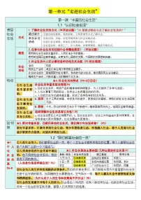 统编版（2024）八年级上册道德与法治期末复习全册考点背诵提纲含答案（表格彩色版） 讲义