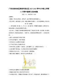 2025-2026学年广西壮族自治区贵港市港北区七年级上学期11月期中道德与法治试卷(学生版)