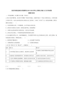 2025-2026学年安徽省安庆市宿松县部分校联考七年级上学期12月月考道德与法治试卷（有答案）