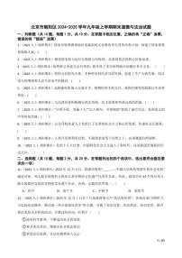 北京市朝阳区2024-2025学年九年级上学期期末道德与法治试卷