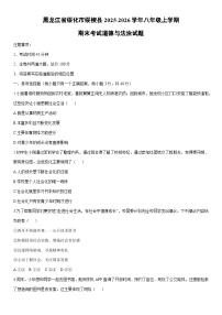 2025-2026学年黑龙江省绥化市绥棱县八年级上学期期末考试道德与法治试卷（学生版）