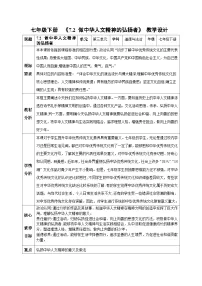 政治 (道德与法治)七年级下册（2024）做中华人文精神的弘扬者教案设计