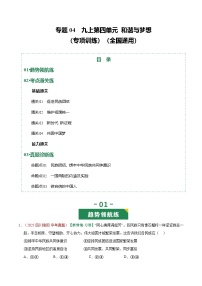 2026年中考道德与法治一轮复习讲练测专题04 和谐与梦想（专项训练）（全国通用）（原卷版）无答案