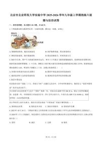2025-2026学年北京市北京师范大学实验中学九年级上学期统练六道德与法治试卷（含答案）