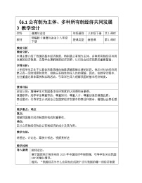 人教版（2024）八年级下册（2024）第三单元 认识国家制度第六课 我国的基本经济制度公有制为主体、多种所有制经济共同发展教案
