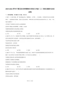 2025-2026学年宁夏吴忠市青铜峡市多校九年级（上）期末道德与法治试卷（含答案）