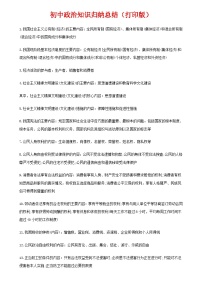 中考复习二轮专题初中政治知识点归纳汇总