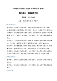 政治 (道德与法治)七年级下册（2024）做自强不息的中国人教案及反思