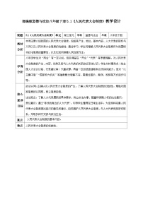 初中政治 (道德与法治)人教版（2024）八年级下册（2024）人民代表大会制度教学设计