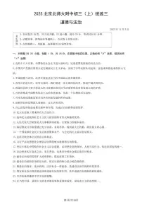 北京师范大学附属中学2025-2026学年九年级上学期11月月考道德与法治试题（含答案）
