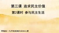 政治思品九年级上册（道德与法治）第二单元 民主与法治第三课 追求民主价值参与民主生活教课内容课件ppt