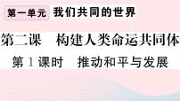 初中政治思品人教部编版九年级下册（道德与法治）推动和平与发展习题课件ppt