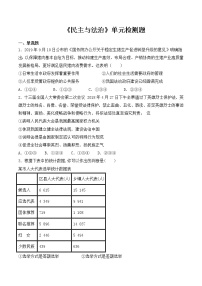 政治思品九年级上册（道德与法治）第二单元 民主与法治综合与测试同步达标检测题