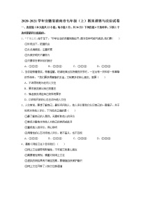 2020-2021学年安徽省淮南市七年级（上）期末道德与法治试卷     解析版