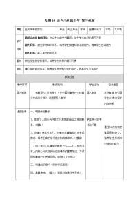 2021年中考九年级道德与法治专题23 走向未来的少年 复习教案