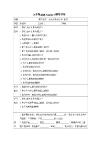 人教部编版九年级下册(道德与法治)第三单元 走向未来的少年综合与测试导学案