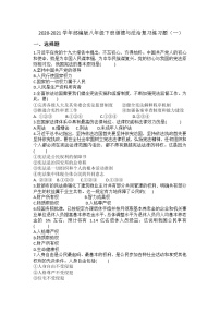 期末综合复习练习题（一）-2020-2021学年人教版道德与法治八年级下册（word版 含答案）