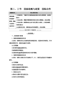 高中第四章 保障国家安全的资源、环境战略与行动第二节 国家战略与政策学案设计