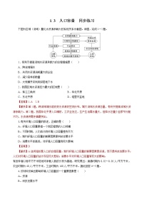 高中地理人教版 (2019)必修 第二册第三节 人口容量同步训练题