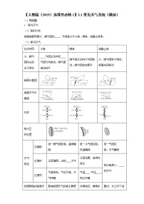 地理第一节 常见天气系统精品课后测评