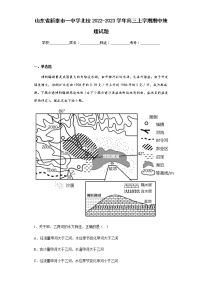 2022-2023学年山东省新泰市一中学北校高三上学期期中地理试题含解析