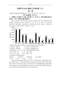 2022-2023学年湖南省长沙市长郡中学高三上学期月考（六）地理 PDF版