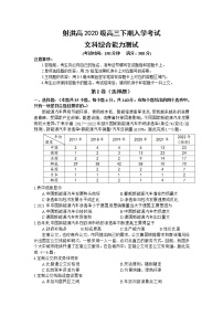 2022-2023学年四川省射洪中学高三下学期入学考试地理含解析